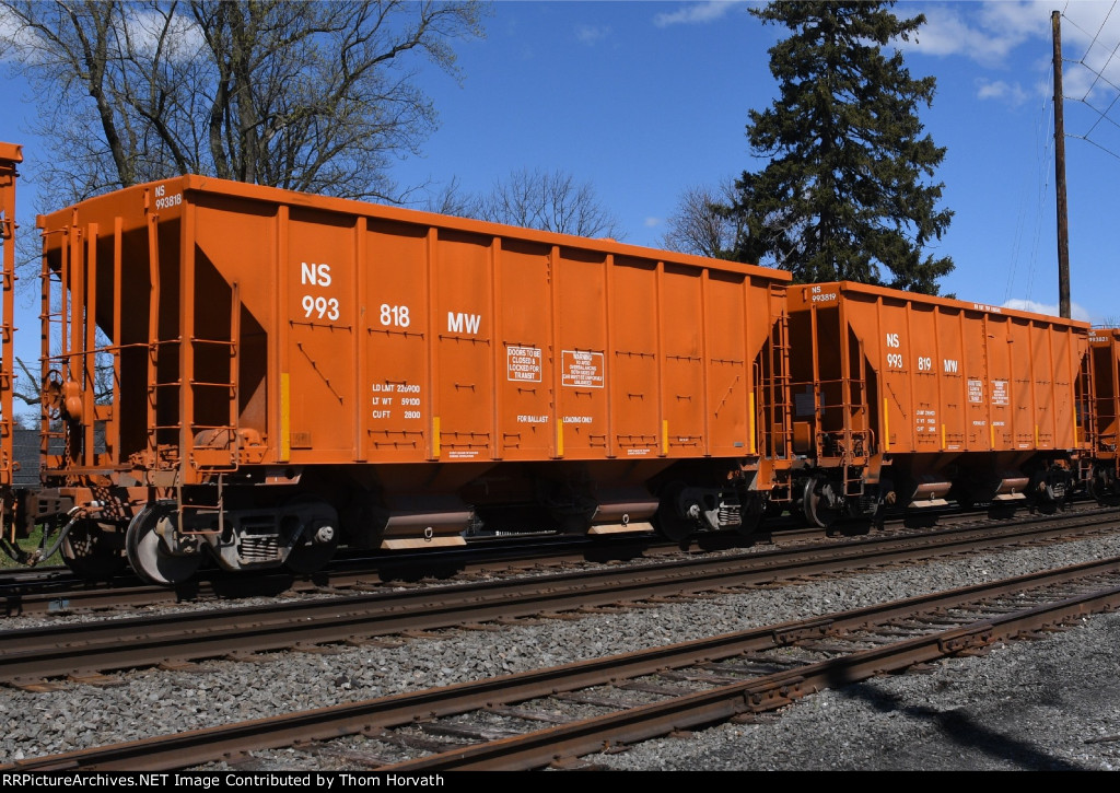 NS 993818 is seen heading east by the Derry Rd grade crossing